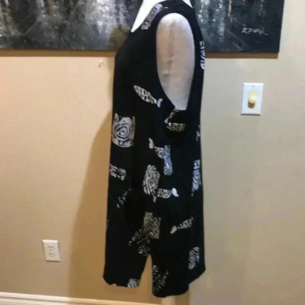 I.G. Sport Women’s Black Southwestern Fish Print Beach Cover Up Pocketed Dress-L - Picture 3 of 8